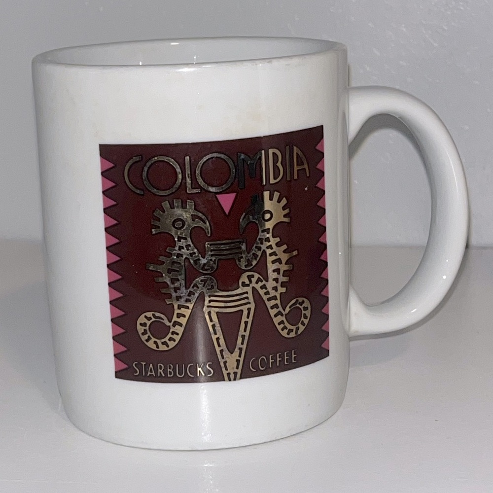 Starbucks Columbia coffee mug. Size 8 oz. Red Gold